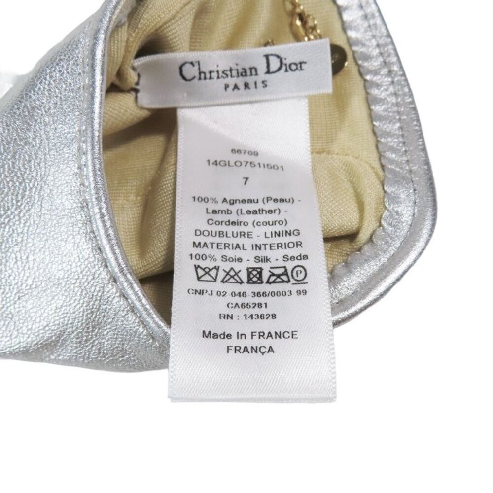 Christian Dior Lamb Leather Gloves Logo & Pearl Chain Charm 7 - Picture 6 of 8